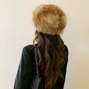Vintage red fox fur Hat